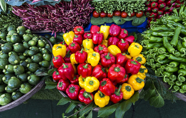 Yellow and red peppers