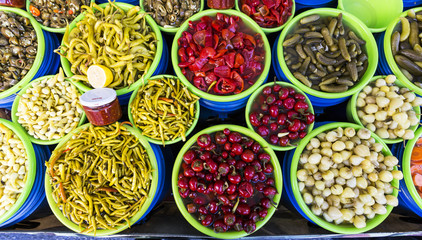 Colorful pickles