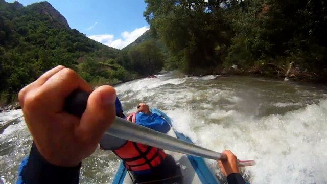 Baraka down river. Rafting as extreme and fun sport