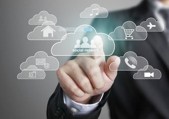 Finger pressing the touch screen display