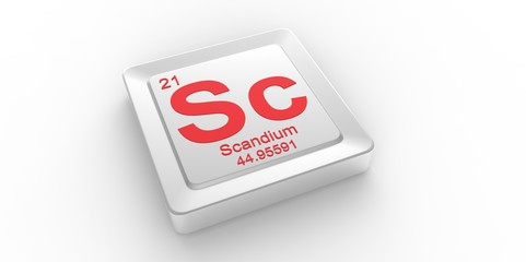 Sc symbol 21 for Scandium chemical element of the periodic table