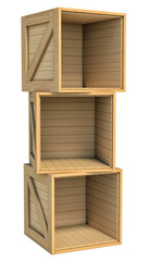 Wooden box isolated on white background