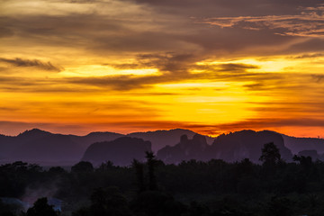 Fototapeta premium mountains and golden evening light.