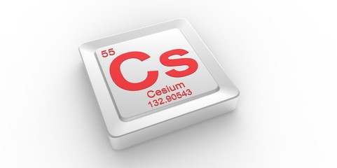 Cs symbol 55 for Cesium chemical element of the periodic table
