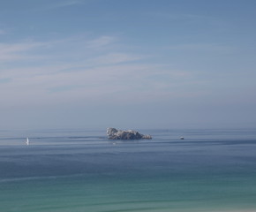 Une bulle bleue : Plage de Pen Hat.