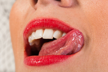 Naklejka premium Sexy open mouth of woman