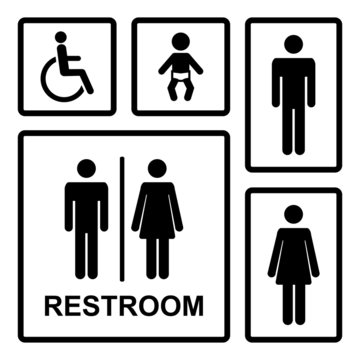 Vector restroom icons set