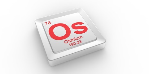 Os symbol 76 for Osmium chemical element of the periodic table