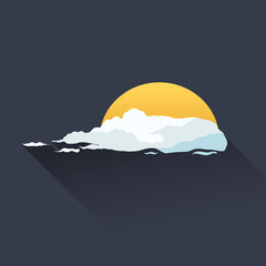 Obraz premium Illustration of sun and cloud