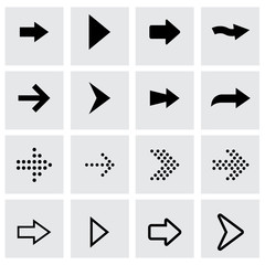 Vector black arrows icon set