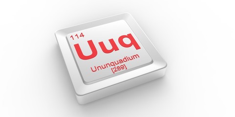 Uuq symbol114for Ununquadium chemical elem of the periodic table