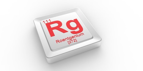 Rg symbol111 for Roentgenium chemical elem of the periodic table