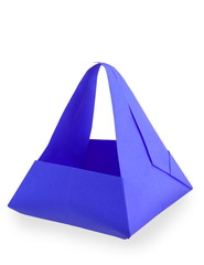 blue origami basket