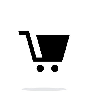 Shopping cart simple icon on white background.