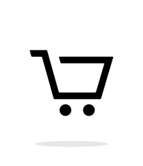 Empty supermarket shopping cart simple icon on white background.