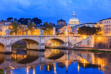 San Pietro basilica and Ponte Vittorio Emanuele  Rome
