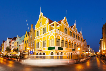 Willemstad at twilight, Curacao, Netherlands Antilles - obrazy, fototapety, plakaty