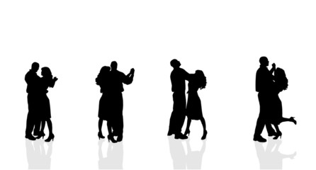 Vector silhouette of couple.