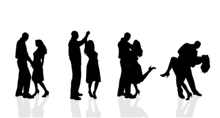 Vector silhouette of couple.