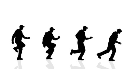 Vector silhouette of a man running.