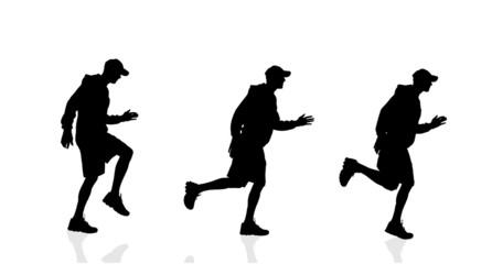 Vector silhouette of a man running.