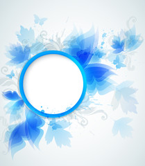Fototapeta na wymiar Blue abstract floral background