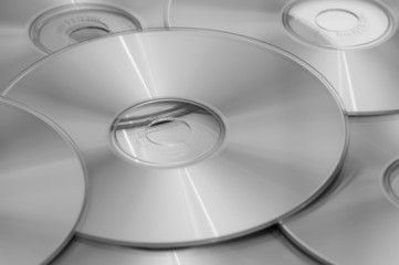 Optical discs on and next to each other