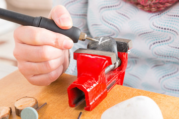 Engraving stone with rotary multi tool