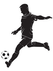 Fototapeta na wymiar Football (soccer) player with ball