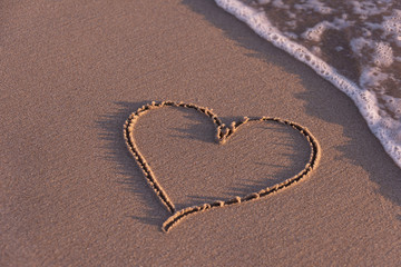 Heart shape on a beach