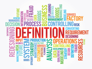 Word cloud of DEFINITION related items, vector background