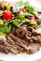 beef with salad