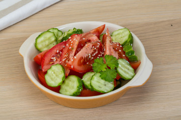 Tomato and cucumber salad
