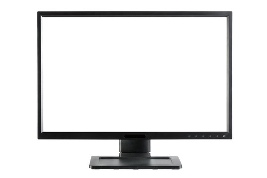 Black monitor with blank white screen