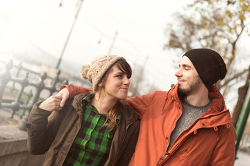 Fototapeta premium Happy Couple in the city