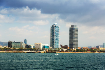 Obraz premium Barcelona from Mediterranean sea