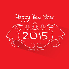 new year 2015 goat logo symbol flat icon