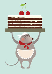 Christmas mouse cooke with cake