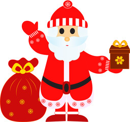 Santa Claus Illustration with Christmas Presents