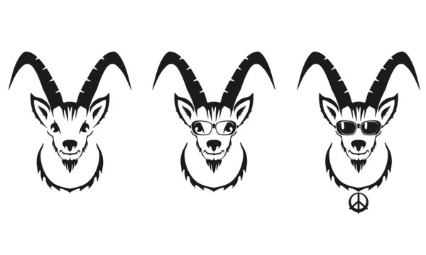 Chinese symbol vector goat illustration image design