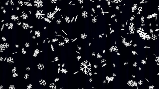 Beautiful Snowflakes Softly Falling  - Alpha Channel