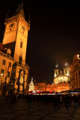 Fototapeta premium Christmas Mood on the night Old Town Square, Prague