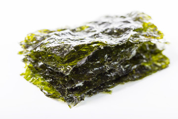 Laver seaweed sheet roasted isolated