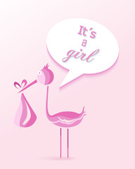 Baby shower girl invitation card design