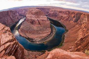 horse shoe bend at sunset