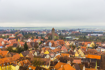 Fototapeta na wymiar aerial of Rothenburg ob der Tauber