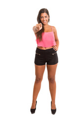 Fototapeta premium Woman pointing