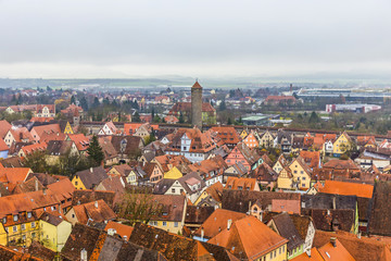 Naklejka na ściany i meble aerial of Rothenburg ob der Tauber
