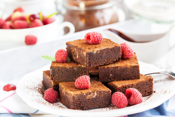 Homemade chocolate brownies