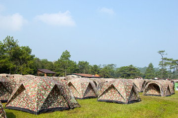 Fototapeta na wymiar Tent in Phukradueng National Park